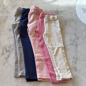 Hanna Andersson Gray, Navy, Pink, and Cream Leggings Set